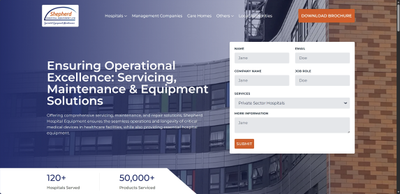 Shepherds Hospital Equipment website preview